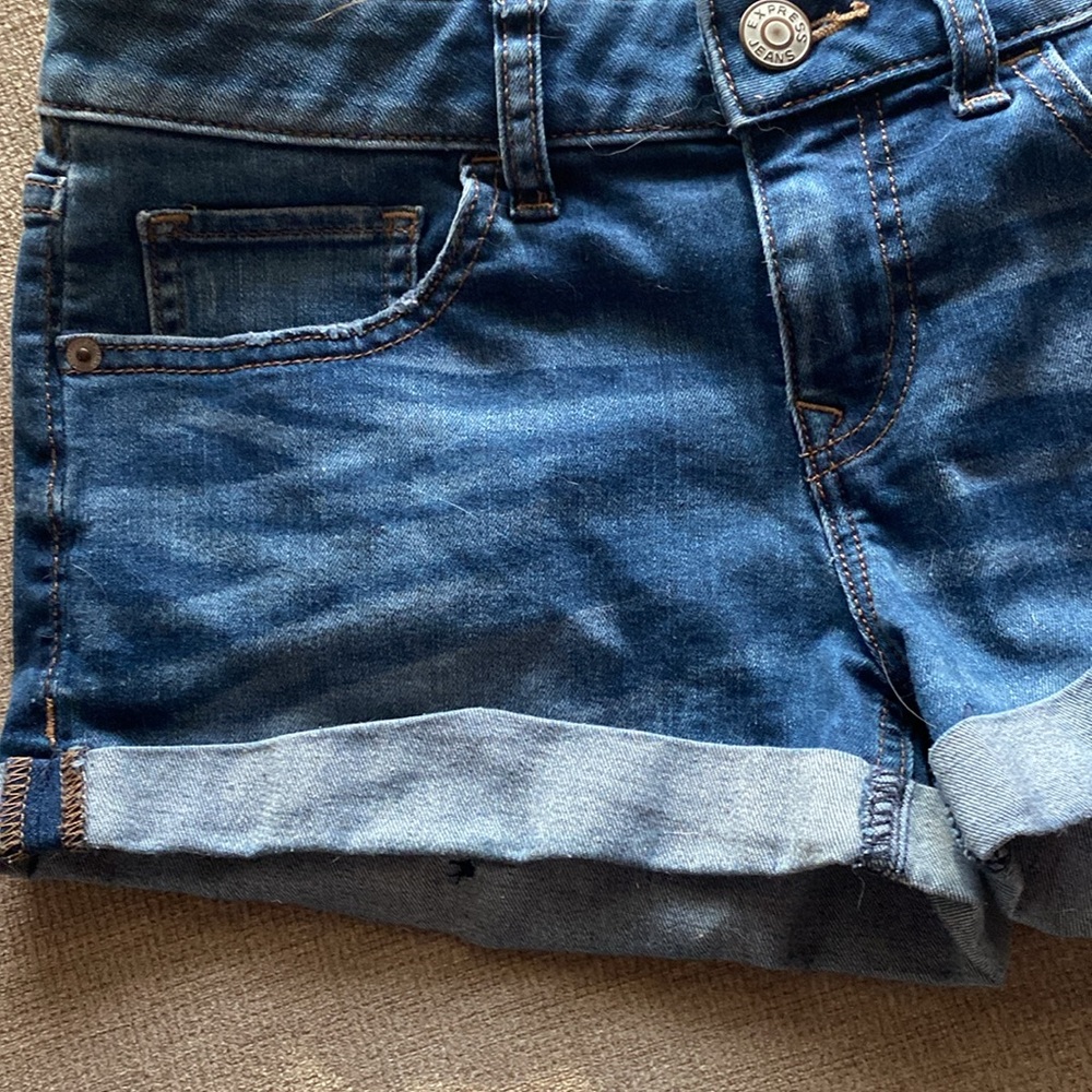 Express Blue Denim Shorts - Picture 5 of 6